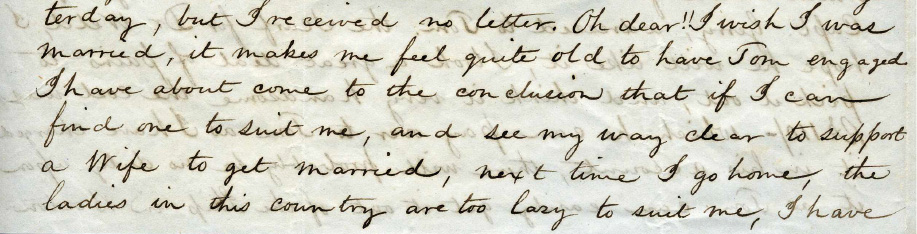 Page one of Otis Blake's letter regarding marriage to his mother.