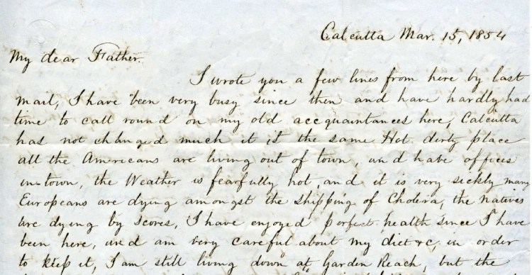 Otis Blake describes European and Indian dock workers contracting cholera.